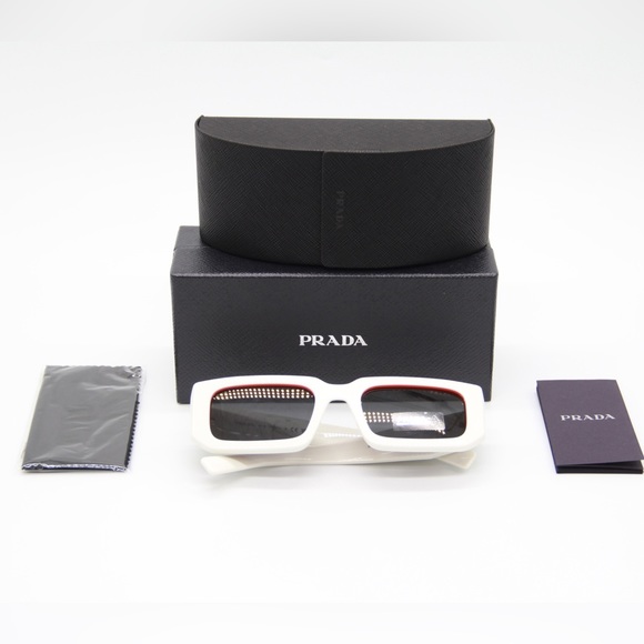 NEW PR06YS 17M5S0 SQUARE WHITE SUNGLASSES PRADA PR 06YS NEW PRADA SPR 06YS - Picture 12 of 12
